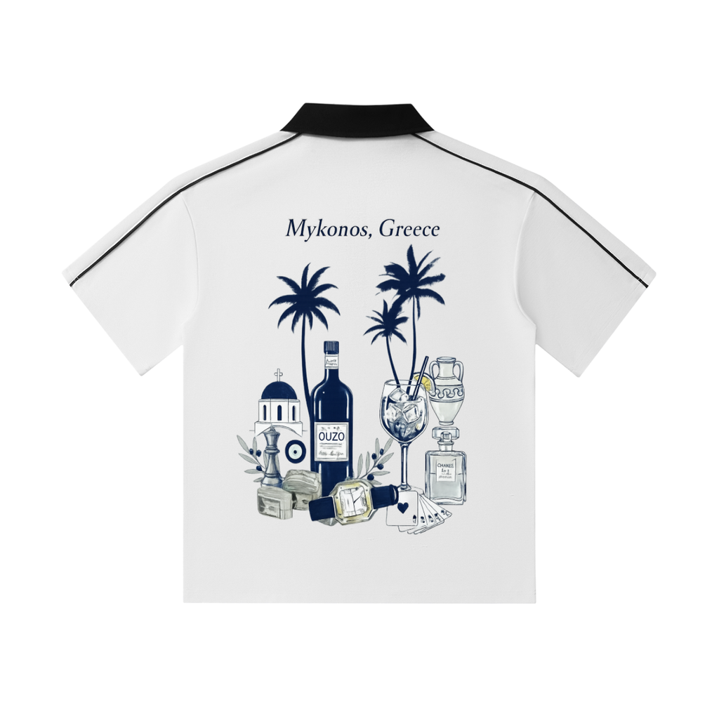 Mykonos Contrast Collar Short-Sleeve Polo Shirt
