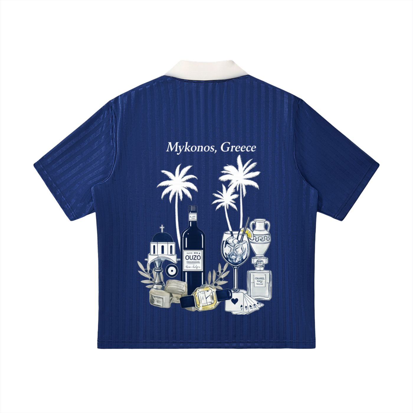 Mykonos Contrast Collar Striped Soccer Jersey