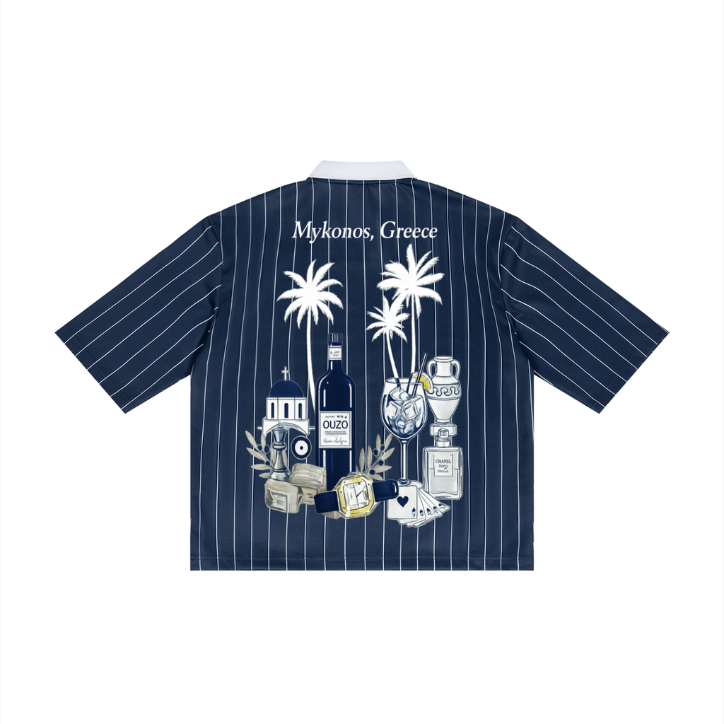 Mykonos Unisex Pinstripe Collared Soccer Jersey