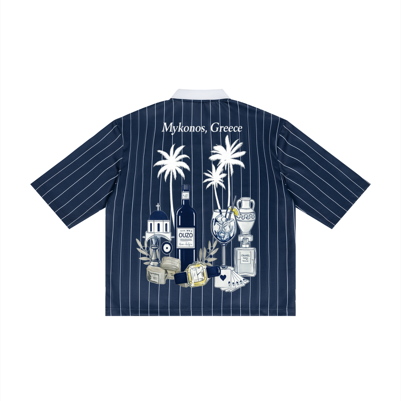 Mykonos Unisex Pinstripe Collared Soccer Jersey