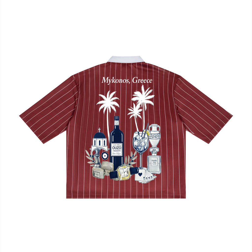 Mykonos Unisex Pinstripe Collared Soccer Jersey