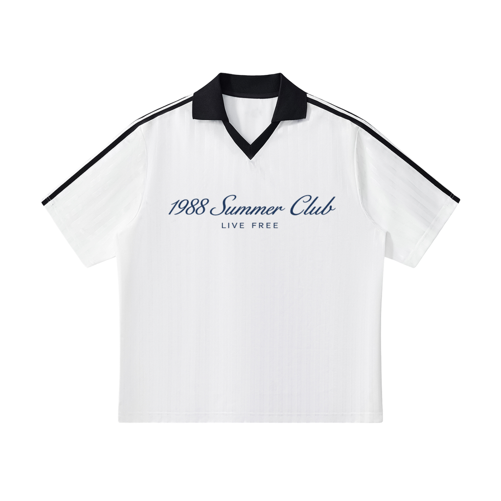 Mykonos Contrast Collar Striped Soccer Jersey