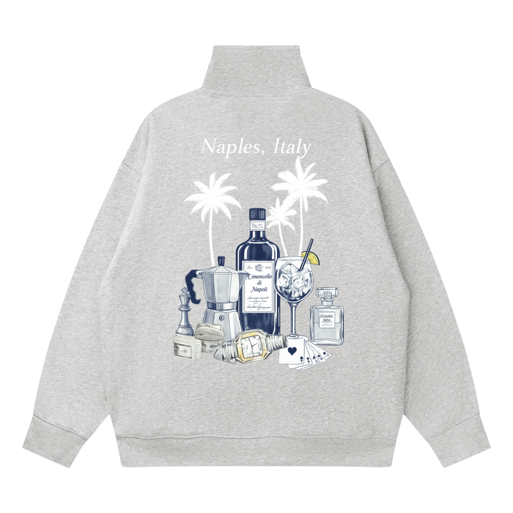 Naples: Quarter-Zip Drop Shoulder Sweatshirt