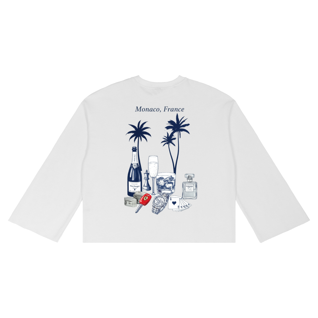 Monaco: Unisex Waffle Raw Edge T-Shirt