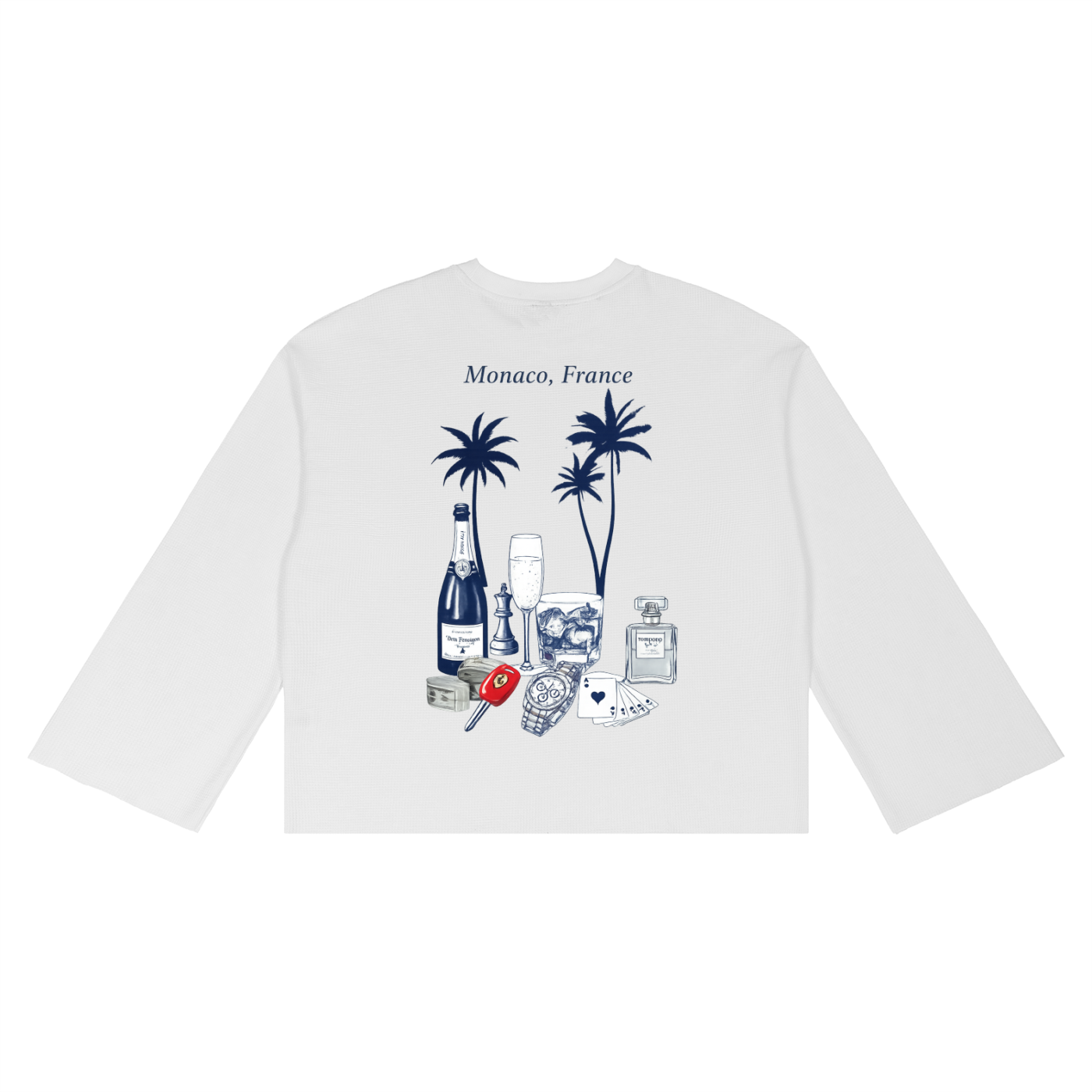 Monaco: Unisex Waffle Raw Edge T-Shirt