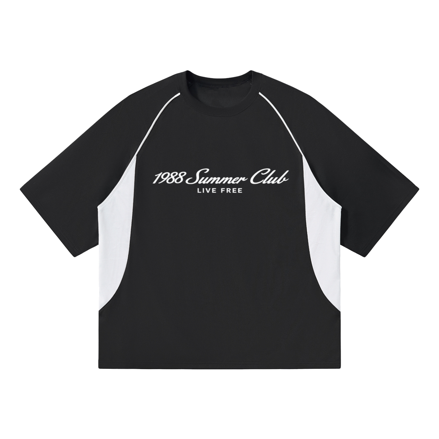Naples: Contrast Piping Panel Raglan T-Shirt