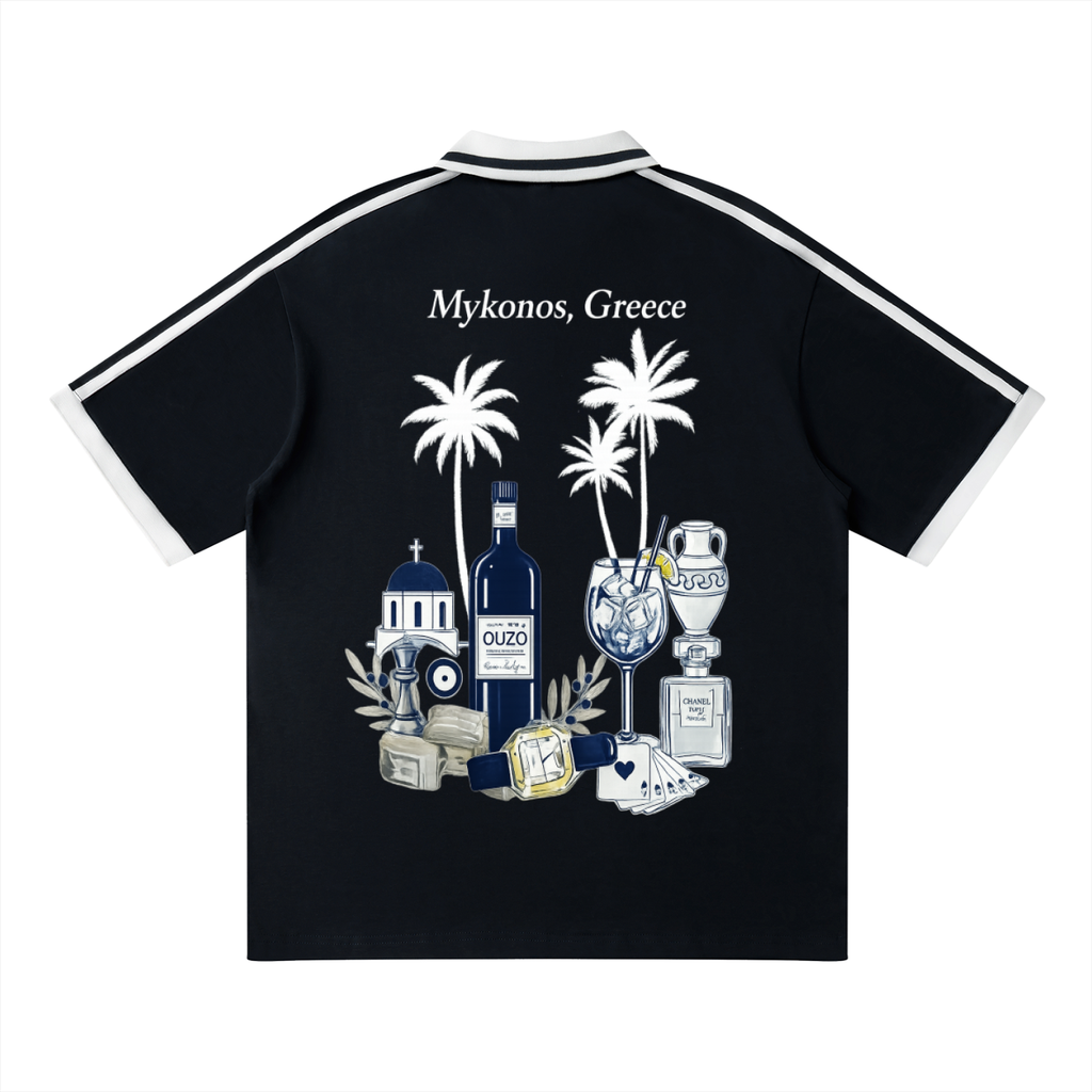 Mykonos Unisex Contrast Piping Polo Shirt