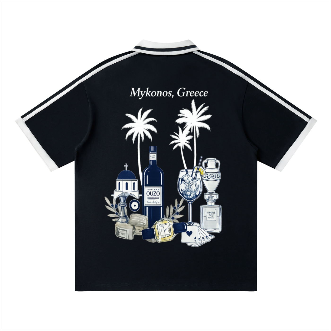 Mykonos Unisex Contrast Piping Polo Shirt