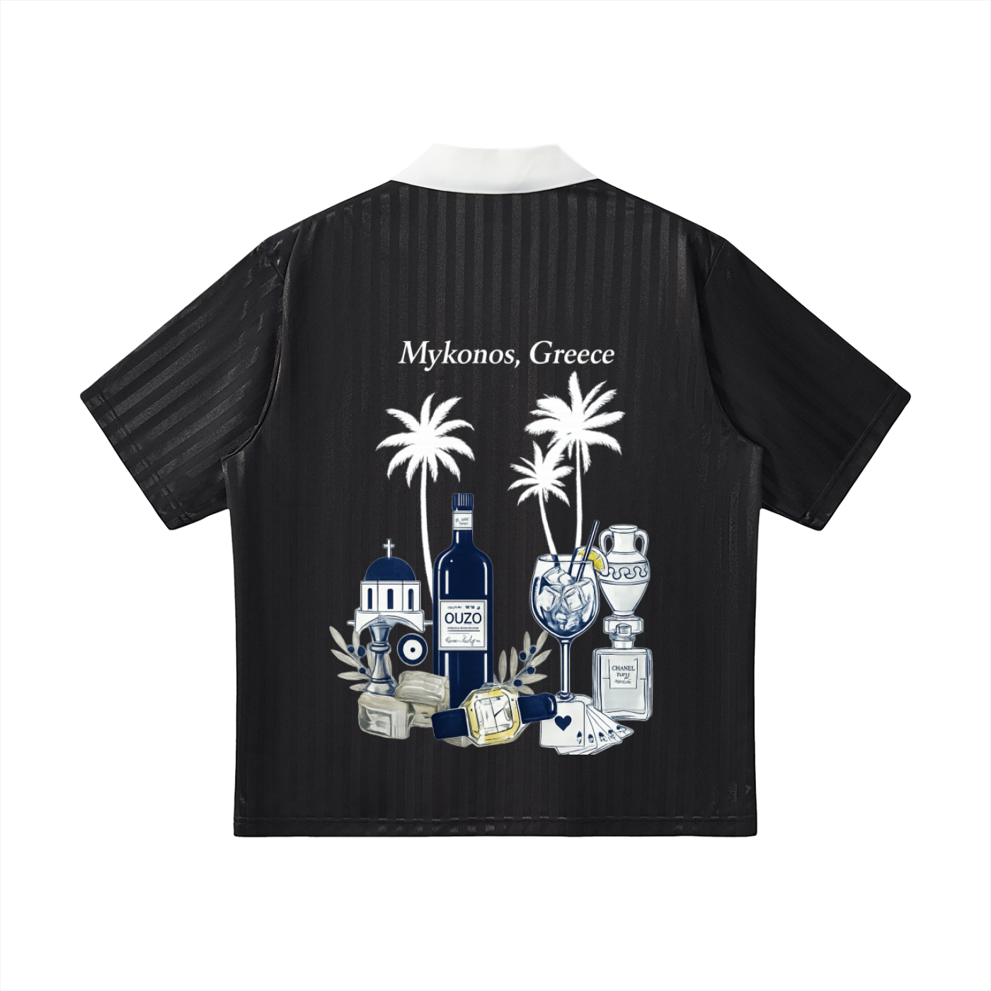 Mykonos Contrast Collar Striped Soccer Jersey