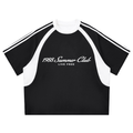 Naples: Contrast Stripes Panel Mesh T-shirt