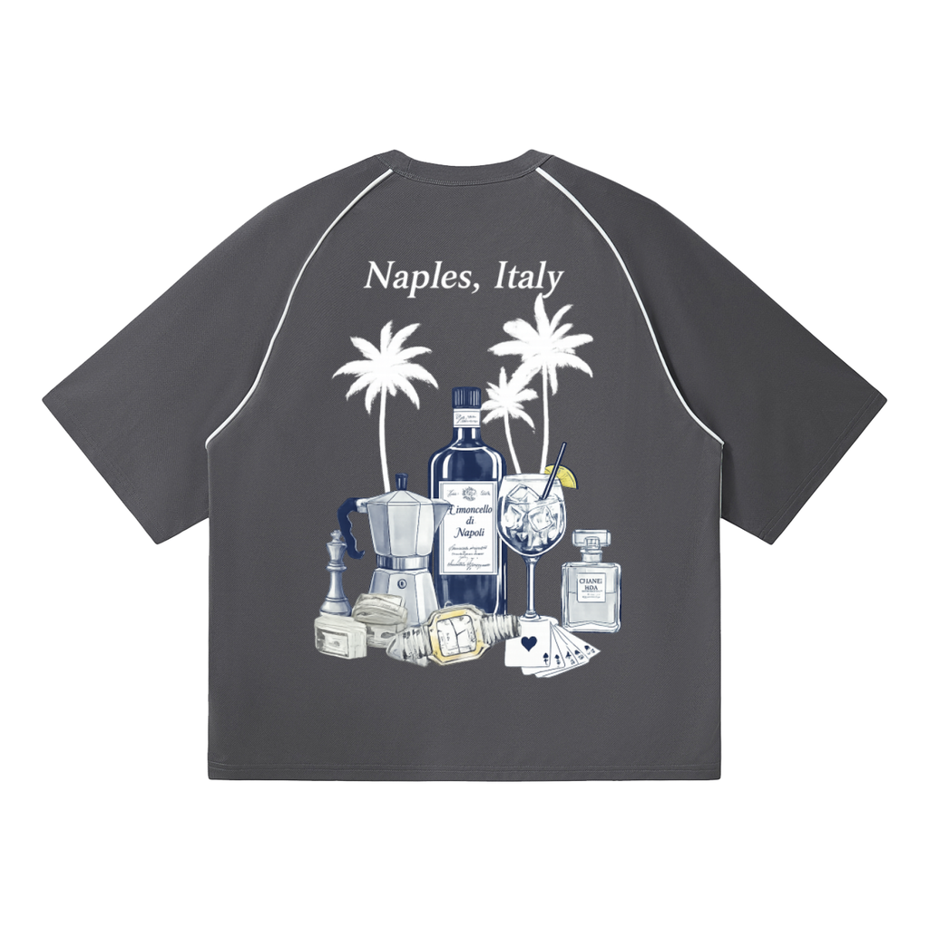 Naples: Contrast Piping Panel Raglan T-Shirt