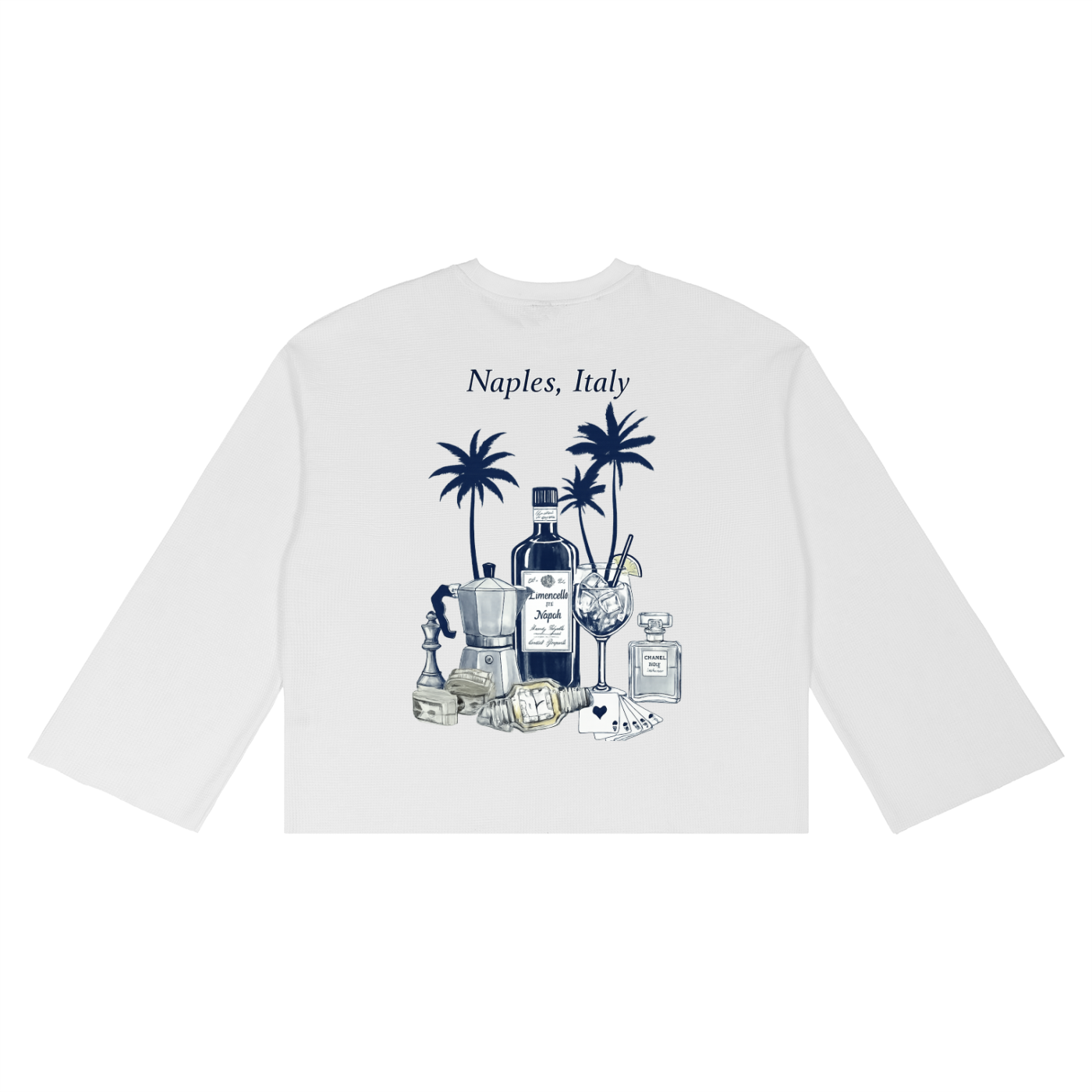Naples: Unisex Waffle Raw Edge T-Shirt