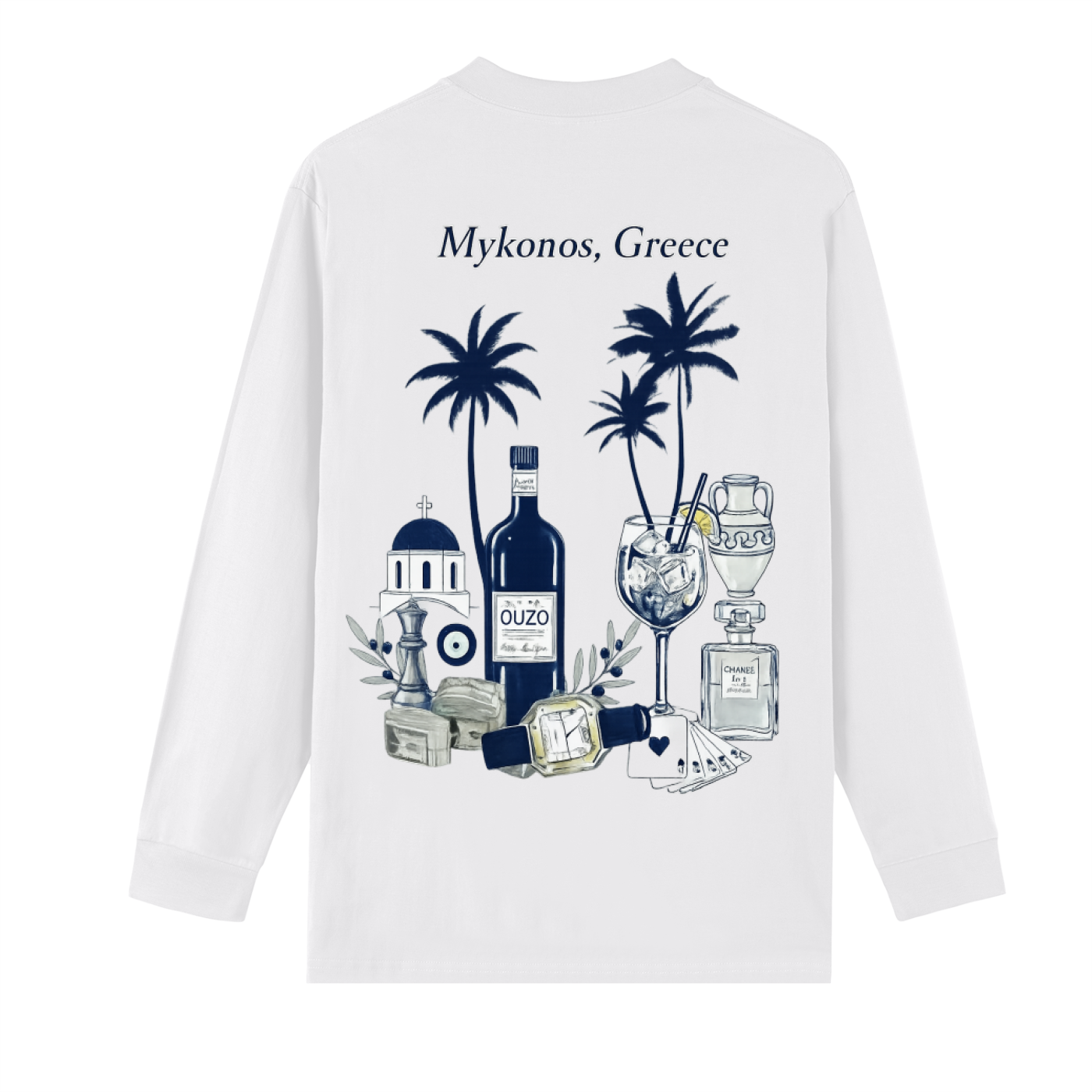 Mykonos Crew Neck Drop Shoulder Long Sleeve Shirt