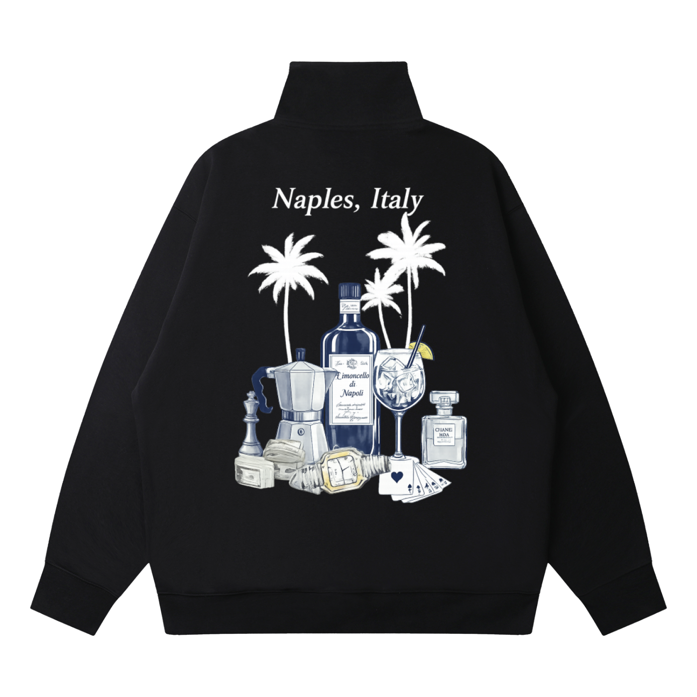 Naples: Quarter-Zip Drop Shoulder Sweatshirt