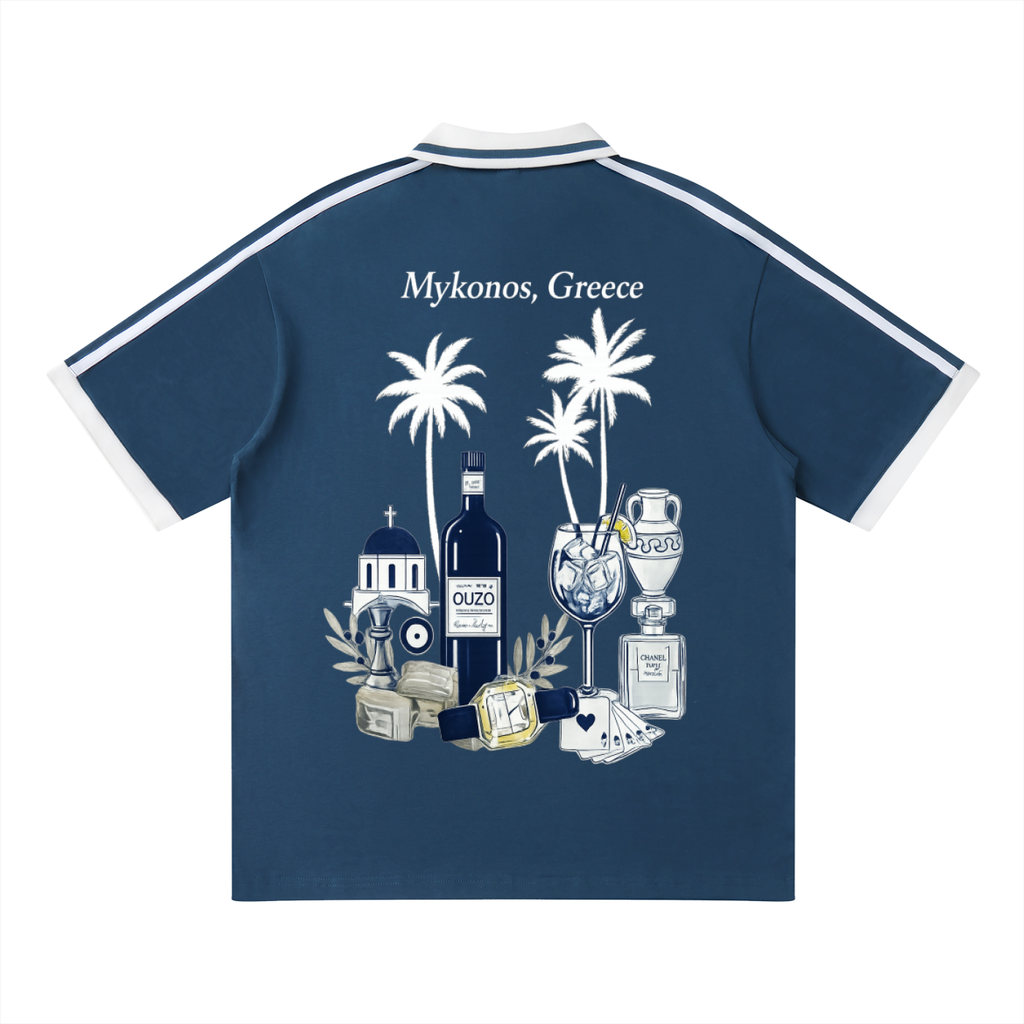 Mykonos Unisex Contrast Piping Polo Shirt