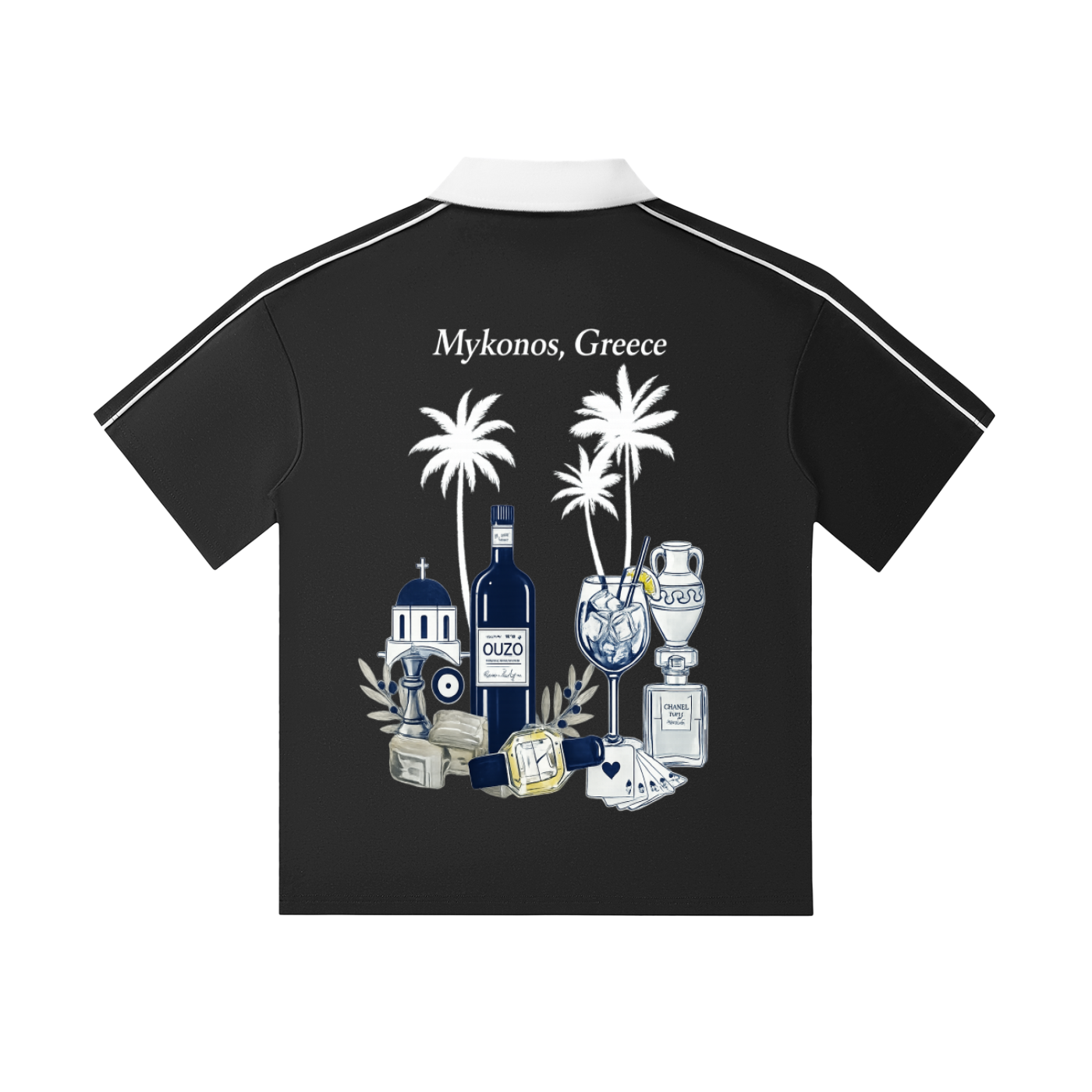 Mykonos Contrast Collar Short-Sleeve Polo Shirt