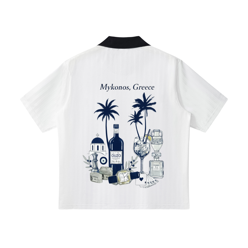 Mykonos Contrast Collar Striped Soccer Jersey