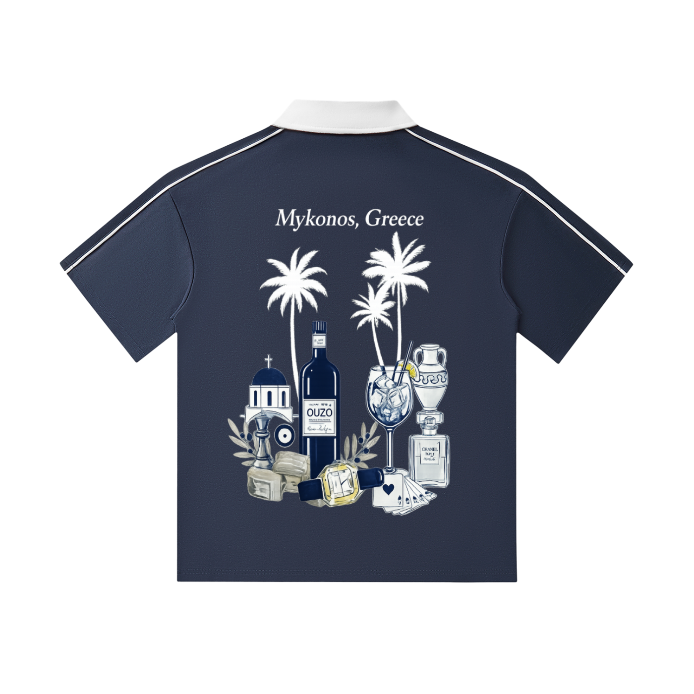 Mykonos Contrast Collar Short-Sleeve Polo Shirt
