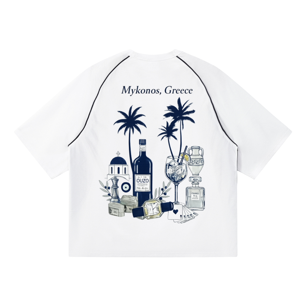 Mykonos Contrast Piping Panel Raglan T-Shirt