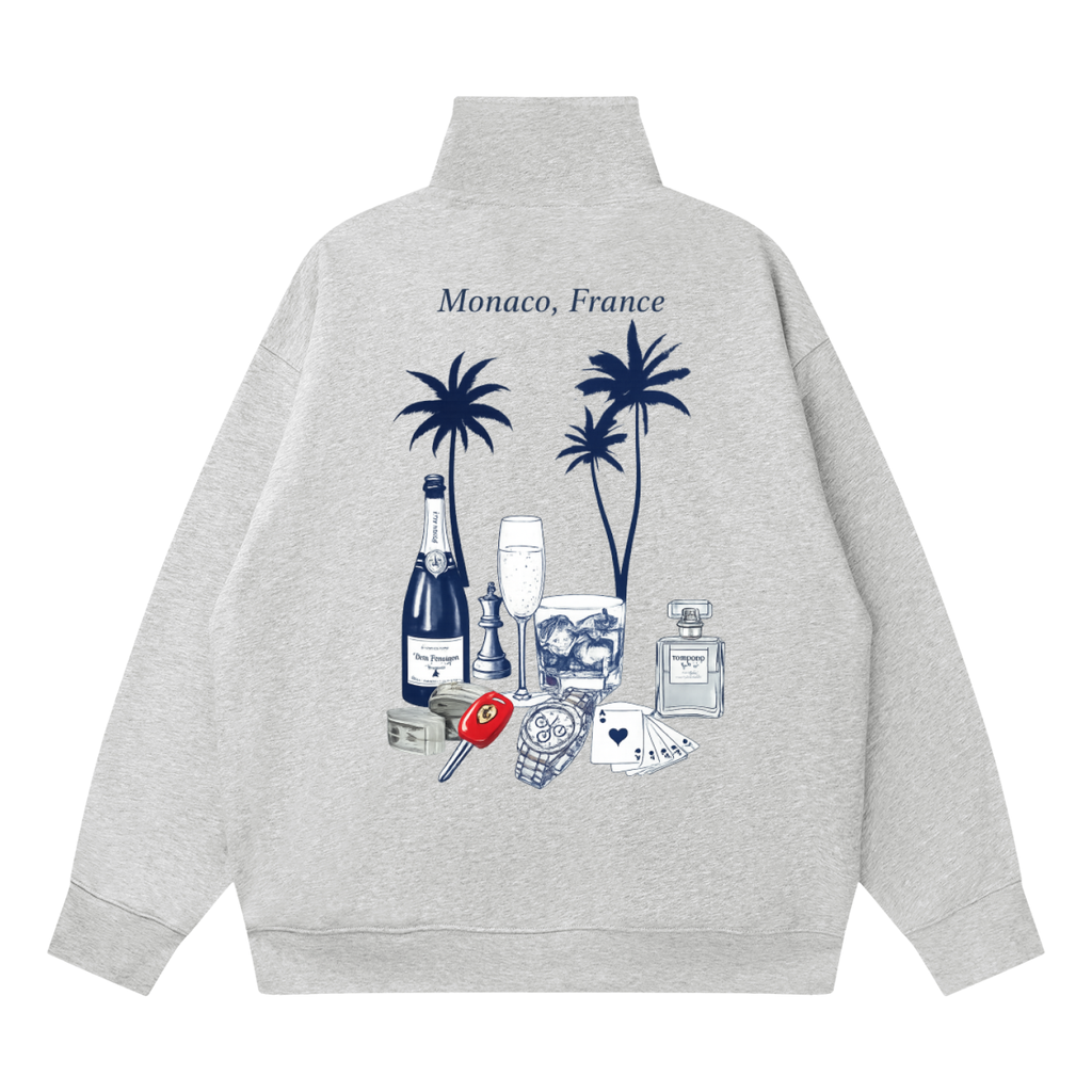 Monaco: Quarter-Zip Drop Shoulder Sweatshirt