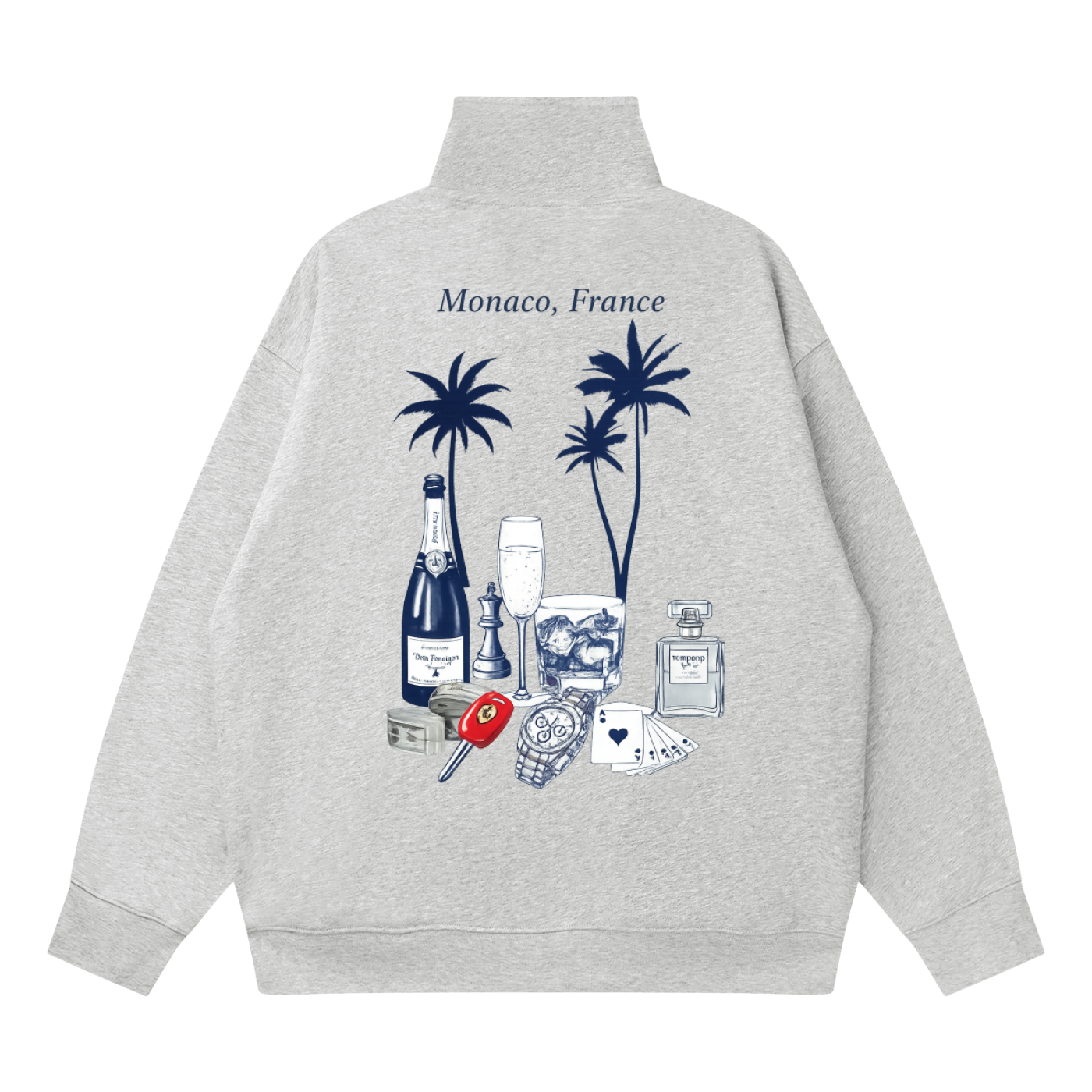 Monaco: Quarter-Zip Drop Shoulder Sweatshirt