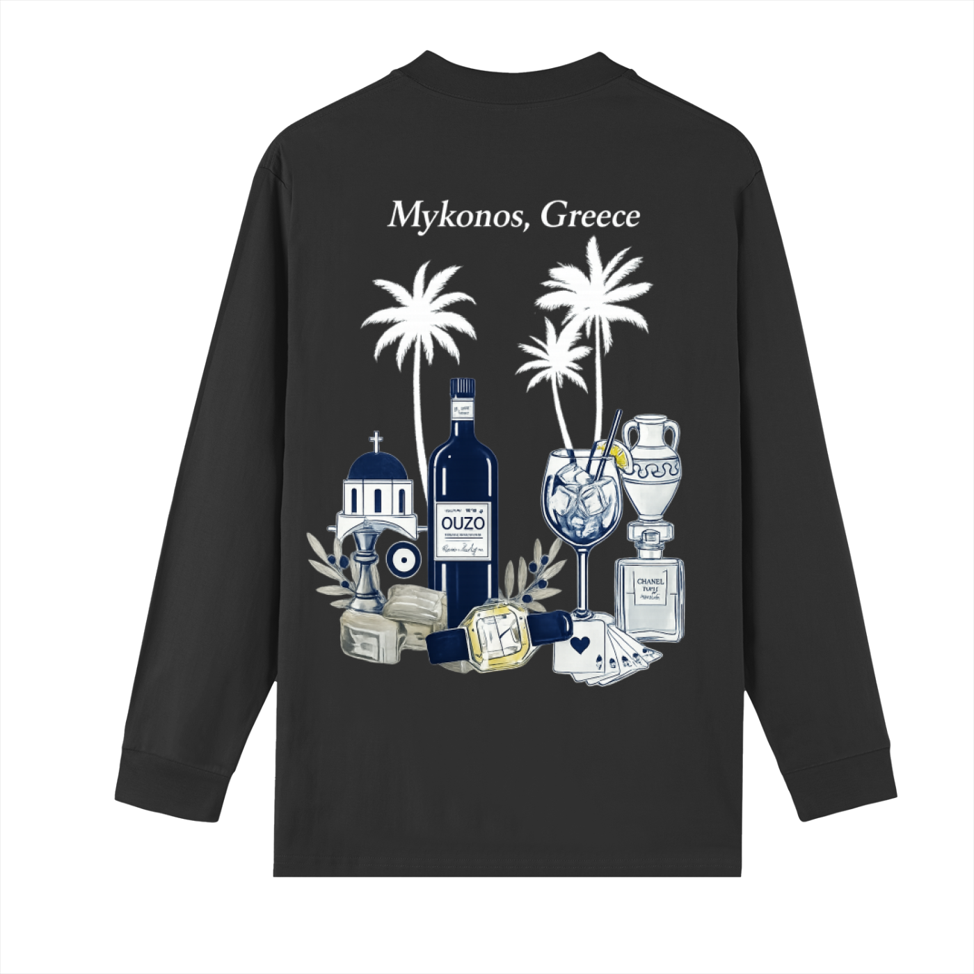 Mykonos Crew Neck Drop Shoulder Long Sleeve Shirt