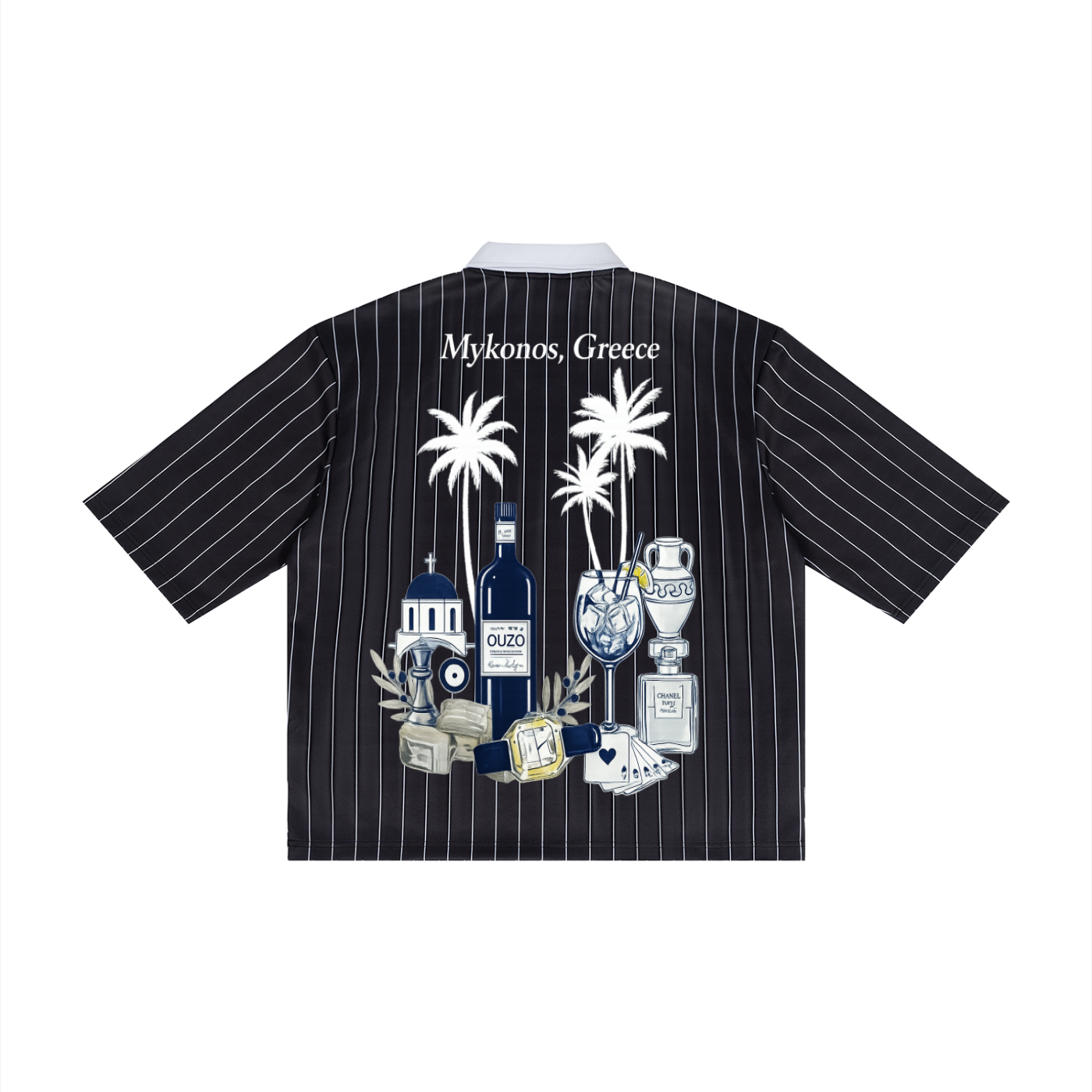 Mykonos Unisex Pinstripe Collared Soccer Jersey