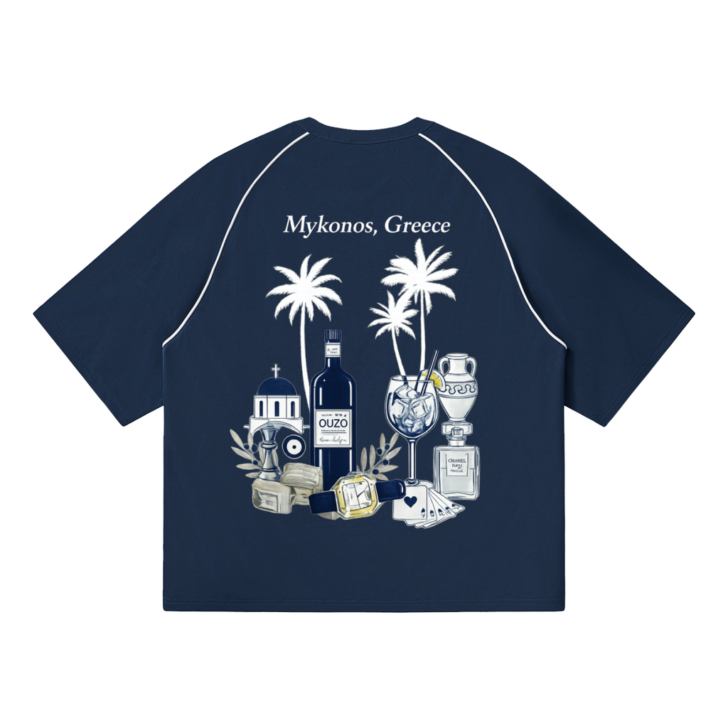 Mykonos Contrast Piping Panel Raglan T-Shirt