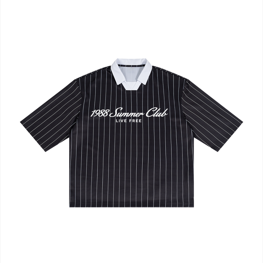 Mykonos Unisex Pinstripe Collared Soccer Jersey