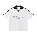 Naples: Contrast Collar Striped Soccer Jersey
