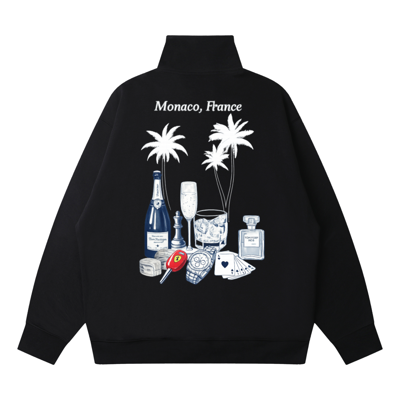 Monaco: Quarter-Zip Drop Shoulder Sweatshirt